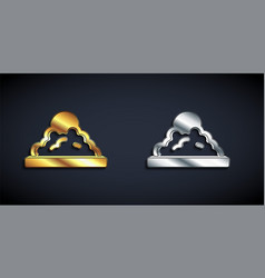 Gold And Silver Rice In A Bowl Icon Isolated