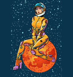 Red Planet Mars Sexy Beautiful Woman Astronaut