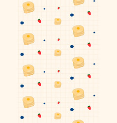 Seamless Pancake Strawberry Blueberry Pattern