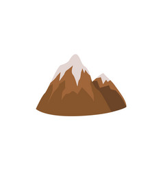 Brown Cartoon Mountain Range With Ice Snow Cap