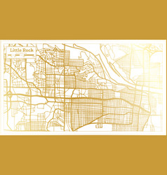 Little Rock Usa City Map In Retro Style In Golden