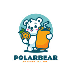 Logo Polar Bear Mascot Cartoon Style