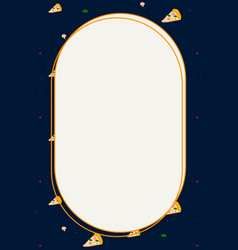 Oval Frame On Pizza Pattern Background