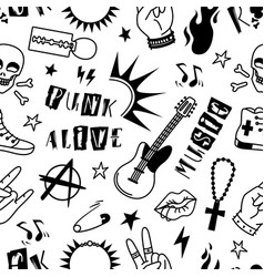 Punk Rock Seamless Pattern Metal Music Style