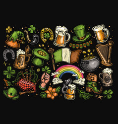 St Patricks Day Symbol Set Collection Of Design