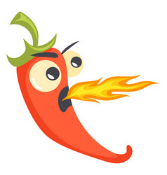 Angry Hot Pepper Mascot Funny Cartoon Chili