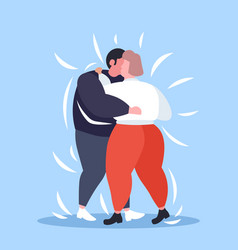 Fat Obese Couple Dancing Together Overweight Man