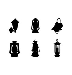 Set Of Silhouettes Of Lamps