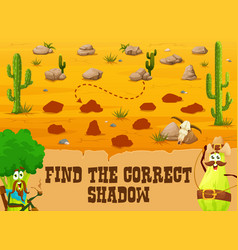 Western Kids Game Find The Correct Shadow Of Stone