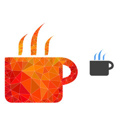 Lowpoly Aroma Cup Icon With Orange Colored