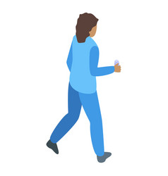 Walking Nurse Icon Isometric Patient Care