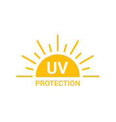 Yellow Sun With Inscription Uv Protection Icon