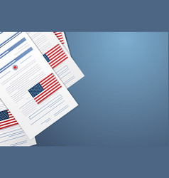 Election Day Concept Voter Paper Ballots With Usa