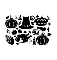 Happy Thanksgiving Holiday Silhouette Set