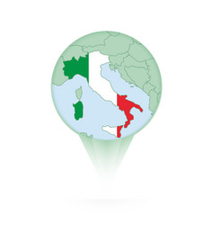 Italy Map Stylish Location Icon With Map