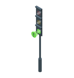 Traffic Light Sensor Icon Isometric Road