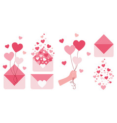 Valentine Sticker Pack Set Isolated Modern Flat