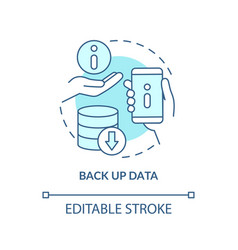 Back Up Data Turquoise Concept Icon