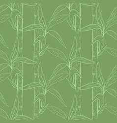 Bamboo Stems With Leaves Seamless Pattern