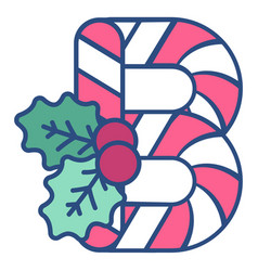 Candycane Christmas Letter B