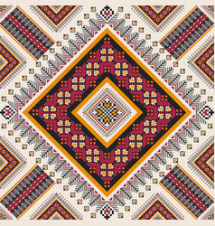 Colorful Embroidery Ethnic Geometric Pattern