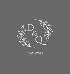 Initial Letter Dq Monogram Wedding Logo