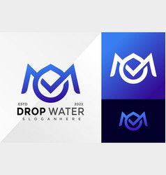 Letter M Drop Water Logo Design