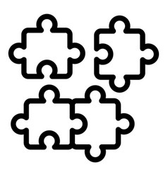 Puzzle Downshifting Icon Outline People