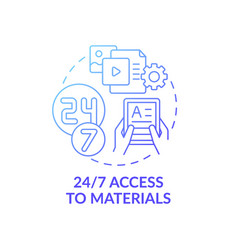 24 To 7 Access To Materials Concept Icon