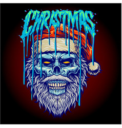 Angry Santa Claus Skull Zombie Mascot