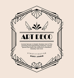 Art Deco Vintage Border Design Template