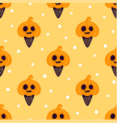 Happy Halloween Seamless Pattern With Ice Cream