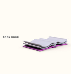 3d Open Book On White Background