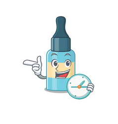 A Picture Cheery Hair Oil Holding Clock