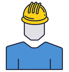 Engineer Worker Icon Man Portrait Isolated