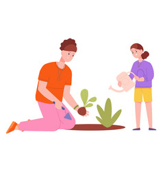 Mother And Daughter Gardening Together Kid