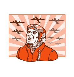 World War Two Pilot Airman Retro