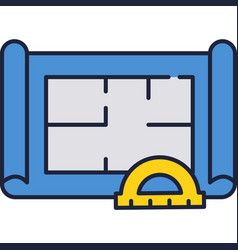 Blueprint Plan Icon House Architecture Flat