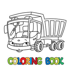 Funny Small Dump Truck With Eyes Coloring Book