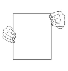 Hands Holding Mockup Banner Sketch