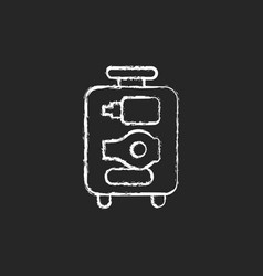 Open Suitcase Chalk White Icon On Dark Background