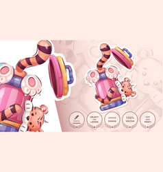 Tiger Play Game - Seamless Pattern - Cute Sticker