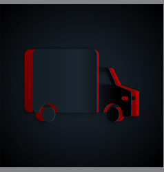 Paper Cut Delivery Cargo Truck Vehicle Icon