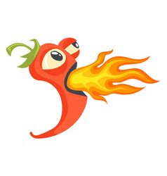 Burning Red Pepper Mascot Cartoon Hot Chili