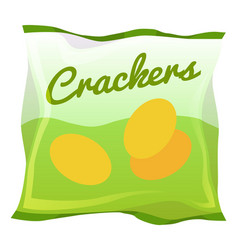 Crackers Pack Flat Icon Tasty Snack Bag