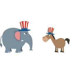 Political Elephant Republican Vs Donkey Democrat