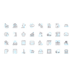 Spring Cleaning Linear Icons Set Decluttering