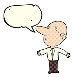 Cartoon Confused Middle Aged Man With Speech