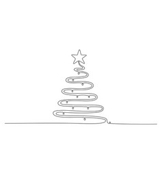 Christmas Tree - Hand Drawing One Single