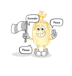 Mayonnaise Hold Surrender Flag Mascot Cartoon